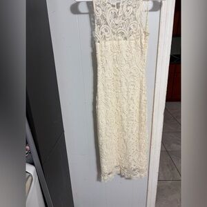 Elegant Lace Women’s Dress in Cream